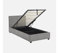 swe ama con somier abatible y cabecero 90x190cm, acabado en pana fina , Avalon , 202x97x86 Gris 90 x 190