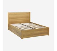 swe ama con somier de láminas y cabecero, 140x190cm + 4 cajones decorativos de madera , Nepal , 201x146x100 Natural 140_x_190