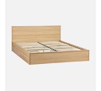 swe ama con somier de láminas y cabecero 160x200cm + 4 cajones decoración madera , Kuba , 206x170x80 Natural 160_x_200