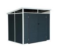 swe aseta de jardín de plástico, estructura de aluminio, 4.55m², Artois, Antracita, 238x190x215 cm Gray