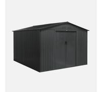 swe obertizo de jardín de metal de 8,95 m² con kit de anclaje , Flandre , 277x322x203 Antracita