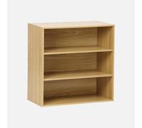 swe stantería, Biblioteca, módulo de Almacenamiento, 3 estantes, Kompo, Roble, 70x35x70 cm