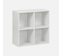 swe stantería, Biblioteca, módulo de Almacenamiento, 4 Compartimentos, Kompo, Blanco, 70x35x70 cm