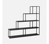 swe stantería escalera de metal con 4 niveles , Industrielle , 160x30x157 Negro