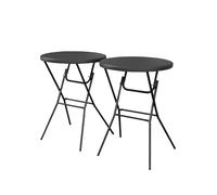 sweeek-Mesa alta plegable, set de 2 Gris oscuro - 81x81x110 cm | Gala x2