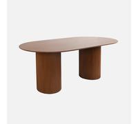 sweeek - Mesa de comedor con efecto de madera con 4-6 plazas, 180cm , Faro , 180x100x76 Nogal