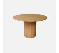 sweeek - Mesa de comedor redonda de madera, 4 plazas , Estelle , 115x115x73 Natural