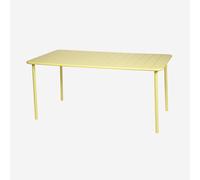 sweeek - Mesa de jardín bistró de acero, 6-8 plazas, 160cm , Amelia , 160x90x72 Amarillo