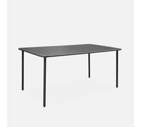 sweeek - Mesa de jardín bistró de acero, 6-8 plazas, 160cm , Amelia , 160x90x72 Antracita