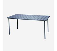 sweeek - Mesa de jardín bistró de acero, 6-8 plazas, 160cm , Amelia , 160x90x72 Azul marino