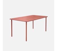 sweeek - Mesa de jardín bistró de acero, 6-8 plazas, 160cm , Amelia , 160x90x72 Terracota
