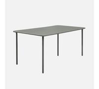 sweeek - Mesa de jardín bistró de acero, 6-8 plazas, 160cm , Amelia , 160x90x72 Verde kaki
