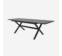 sweeek - Mesa de jardín extensible de aluminio, 8 lugares , Ventura , 240x90x75 Antracita
