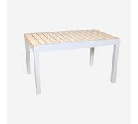 sweeek - Mesa de jardín extensible de aluminio, 8 plazas , Elora , 270x90x75 Blanco