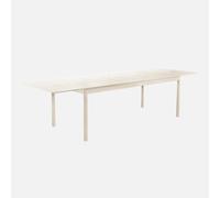 Sweeek - Mesa de jardín extensible de aluminio de 8 plazas, Charleston, Beige, 300x100x75.5 cm