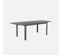 sweeek - Mesa de jardín extensible de aluminio de 8 plazas , Seattle , 236x100x75 Antracita