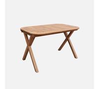sweeek - Mesa de jardín extensible de madera de acacia, 4-6 plazas , Tanzo , 120x80x75 Natural