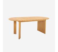 sweeek - Mesa de jardín ovalada de madera de acacia, 6 plazas , Bosca , 200x100x78 Natural