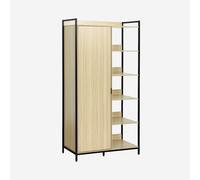 sweeek - Módulo armario con 1 armario, 6 estantes y 1 puerta , Clever , 100x48x190 Negro