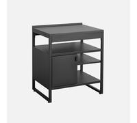sweeek - Módulo cocina exterior de acero 1 puerta 3 estantes, 80cm , Kea , 80x60x90 Negro ONESIZE