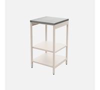 sweeek - Módulo cocina exterior de acero con 2 estantes, 49cm , Naxos , 49x49x87 Beige Onesize