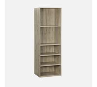 sweeek - Módulo de vestidor con decoración de madera y 5 estantes , Nepal , 60x45x180 Natural