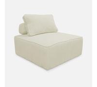 Sweeek - Módulo para sofá modular de pana, 1 plaza Verde - 90x90x40 cm Beige