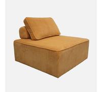 Sweeek - Módulo para sofá modular de pana, 1 plaza Verde - 90x90x40 cm Yellow