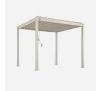 sweeek - Pérgola 3x3m bioclimática de aluminio , Triomphe 3x3m , 301x301x250 Beige