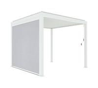 sweeek - Pérgola bioclimática 3x3m V2 + 1 toldo vertical de 3m , Triomphe 3x3m + accesorio , 301x301x250 White