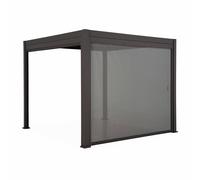 sweeek - Pérgola bioclimática 3x4m con toldo vertical de 4m Antracita - 400x300x250 cm Gray