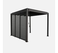 sweeek - Pérgola bioclimática de aluminio con lamas orientables V2 + 3 persianas, Triomphe, Antracita, 301x301x250 cm Antracita