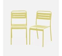 sweeek - Silla de jardín bistró de acero, set de 2 , Amelia , 44x52x79 Amarillo