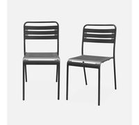 sweeek - Silla de jardín bistró de acero, set de 2 , Amelia , 44x52x79 Antracita