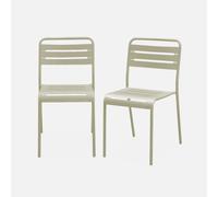 sweeek - Silla de jardín bistró de acero, set de 2 , Amelia , 44x52x79 Beige