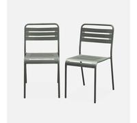 sweeek - Silla de jardín bistró de acero, set de 2 , Amelia , 44x52x79 Verde kaki