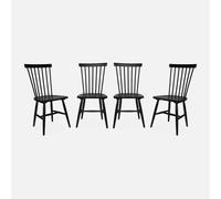 sweeek - Silla de madera de hevea, set de 4 , Romie , 49x44x90 Negro
