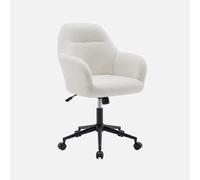 sweeek - Silla de oficina con ruedas ajustable de metal y borreguito , Stan , 57x57x94 White