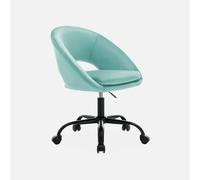 sweeek - Silla de oficina de terciopelo con ruedas , Pam , 59x60x89 Blue