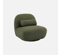 sweeek - Silla giratoria 360° borreguito texturizada , Spino , 85x85x75 Caqui oscuro