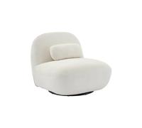 sweeek - Silla giratoria 360° Borreguito Texturizada, Spino, Crema, 85x85x75 cm