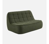 sweeek - Sillón borreguito texturizada, 2 plazas , Boni , 165x104x85 Verde kaki