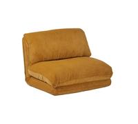 sweeek-Sillón cama convertible de pana gruesa, Cosy, Mostaza, 78x82x58 cm | Cosy