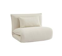 sweeek-Sillón Convertible de Borreguito Blanco Roto - 200x99x66 cm