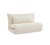 Sweeek - Sillón convertible de tejido borreguito texturizada, 2 plazas, Fleeep, Mostaza, 200x120x66 cm White