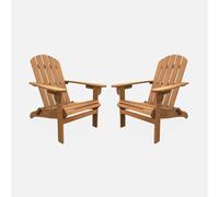 sweeek - Sillón de jardín de madera, set de 2 , Adirondack Salamanca x2 , 69x88x90 Madera