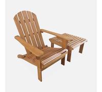 sweeek - Sillón de jardín y mesa de centro con patas de madera , Adirondack Salamanca , 69x139x90 Madera