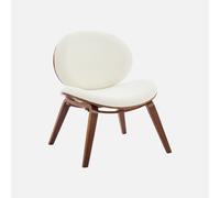 sweeek - Sillón de madera curvada y borreguito , Ines , 66x59x76 Nogal