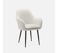 sweeek-Sillón en Borreguito con Patas de Metal Borreguito Blanco - 57x59x84.5 cm