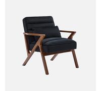 sweeek - Sillón escandinavo de madera de hevea y terciopelo , Antoine terciopelo , 70x75x81 Negro